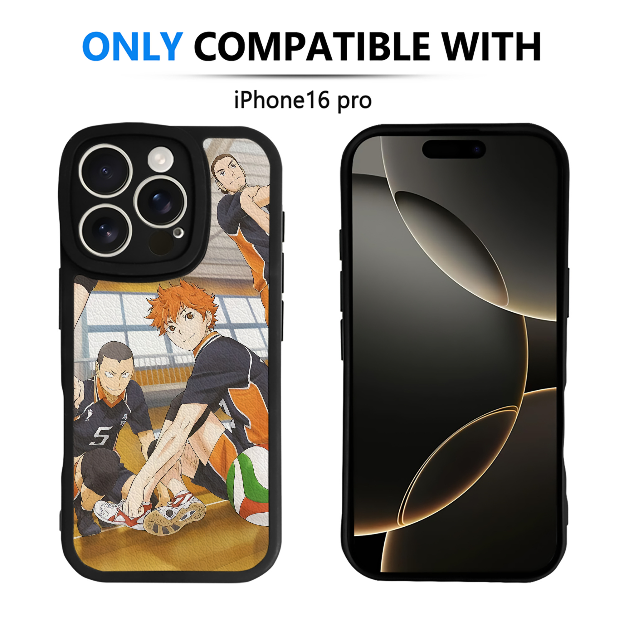 （画像用） ハイキュー!! Haikyu!! 【iPhone 16シリーズ対応】シリコンスマホケース（レザー調） 材質：シリコン